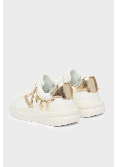 Guess Ebetts Aksesuar Detaylı Deri Sneaker Ayakkabı Fltbttlea12 Bayan Ayakkabı Fltbtt Lea12 Whpla Beyaz-gold