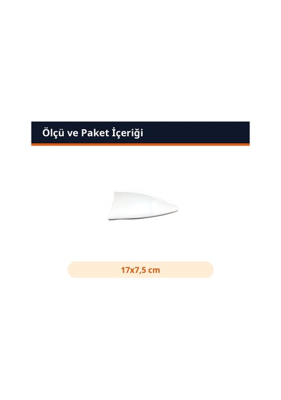 Trobus Süs Anten Köpek Balığı Balık Sırtı 17x7,5 Cm Beyaz