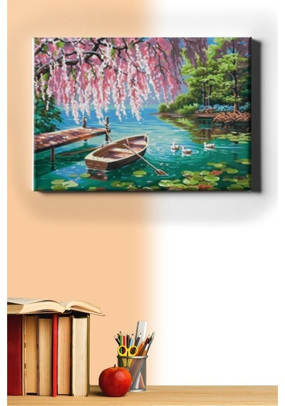 Webstyle Sayılarla Boyama Seti Kasnaklı Salkımlı Göl 60 X 75 Cm