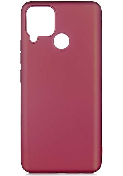 Noktaks - Realme Uyumlu Realme C25 / C25s - Kılıf Mat Renkli Esnek Premier Silikon Kapak - Kırmızı