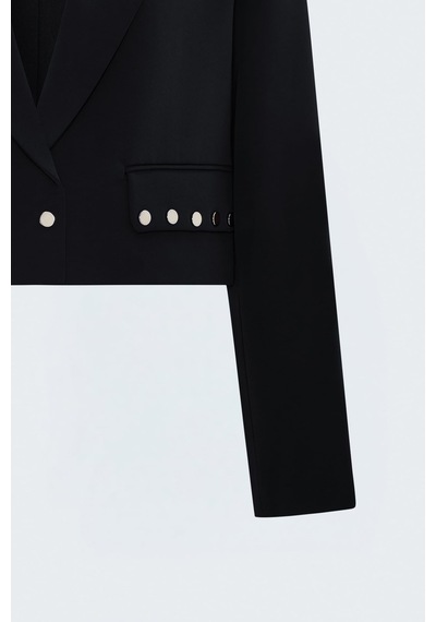 Sateen Sally Ceket - Siyah-137968