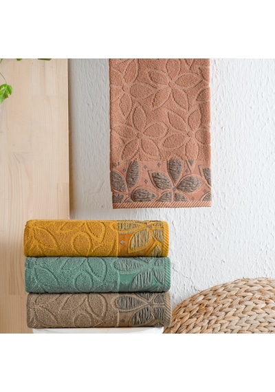 Schafer Home Dolce Jakarlı Havlu 50x90-kiremit Kiremit