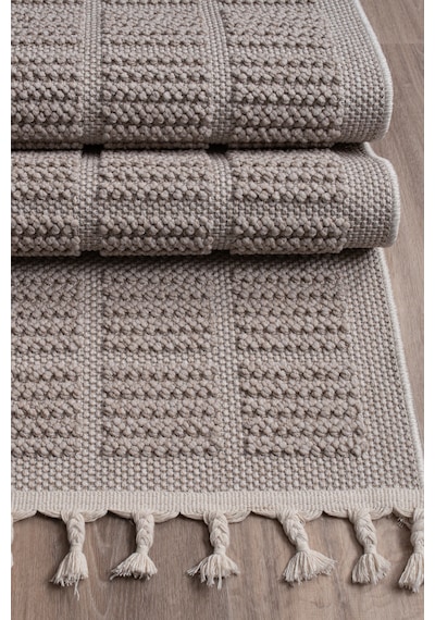 Bukle11880 Bej Yumuşak Dokulu Halı Kilim Salon Mutfak Koridor Kesme Yolluk Dokuma Makine Halısı Bej Bej