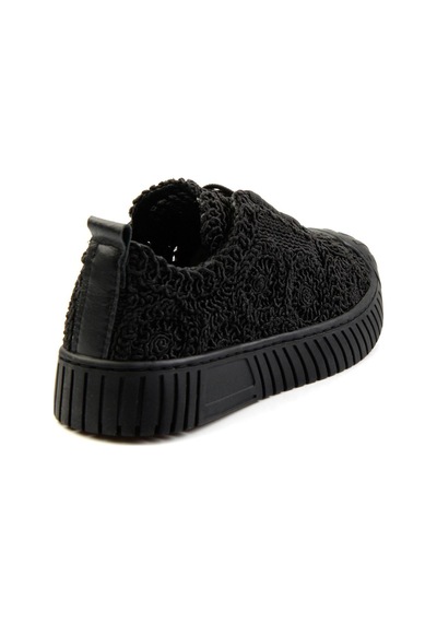 Siyah Hakiki Deri Kadın Sneaker K01331175016 Siyah