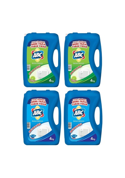 Abc Bulaşık Deterjanı Power Ve Misket Limon 4 Lt 4 Lü Karma Paket