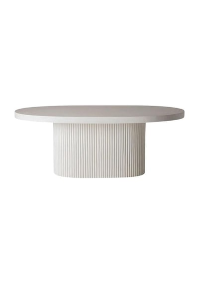 Luna Oval Beyaz Ahşap Bohem Masa 80x150 Beyaz