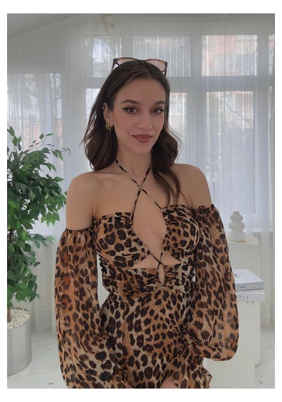 Fashion Cocktail Viral Göğüs Bağlamalı Yan Yırtmaçlı Pencereli Şifon Uzun Davet Kokteyl Maxi Dar Kalıp Elbise Leopar Fashion Cocktail Viral Göğüs Bağlamalı Yan Yırtmaçlı Pencereli Şifon Uzun Davet Kokteyl Maxi Dar Kalıp Elbise Leopar