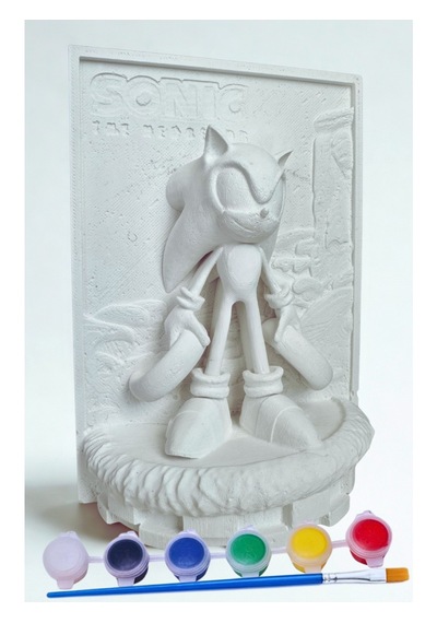 Sonic Figürü 3d Taş Eğlenceli Boyama Etkinliği 3+ Yaş İçin
