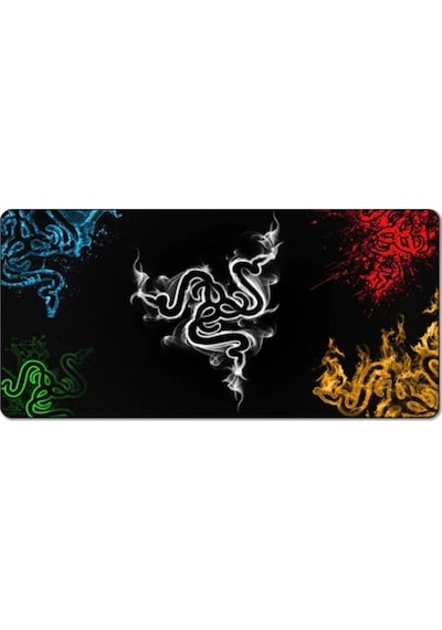 Azemax 70X30Cm Razer 5Renk Desenli Oyuncu Mousepad Kaydırmaz Taba