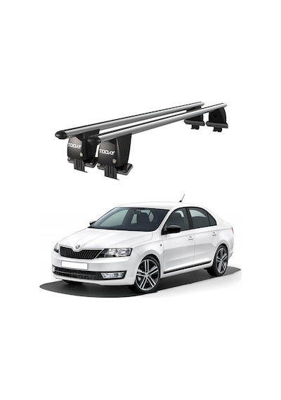 Skoda Rapid Nh1 2012 Ve Sonrası Oluksuz Kilitli Ara Atkı Port Bagaj Tavan Barı