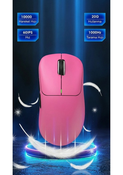 T700 Makrolu Kablosuz Oyuncu Mouse- 3 Modlu Kullanım-500 Mah Batarya Diğer
