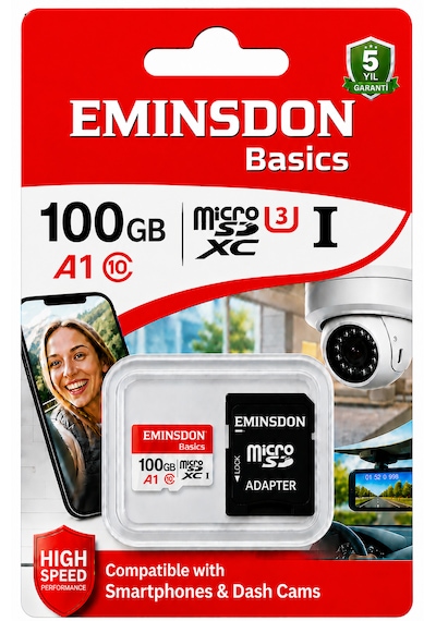 100gb Hafıza Kartı Ev Araç Güvenlik Kamerası Uyumlu Telefon Tablet Micro Sd Class10