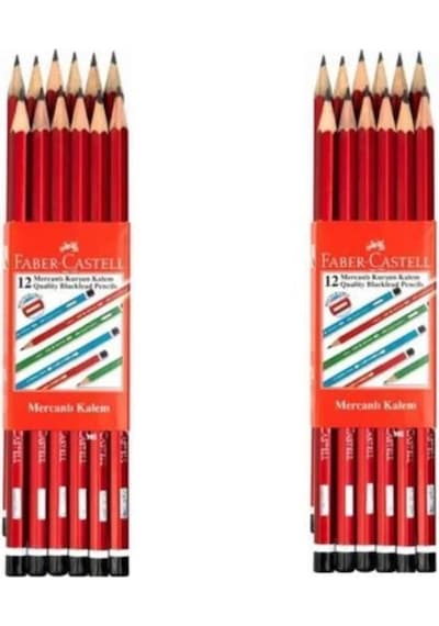 Faber-castell Kurşun Kalem Köşeli Mercanlı - 24 Adet