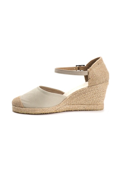 Gerçek Elişi Bej Kadın Dolgu Topuk Espadril Handmade Bej