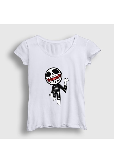 Presmono Kadın Bonesy Gorillaz T-shirt Beyaz