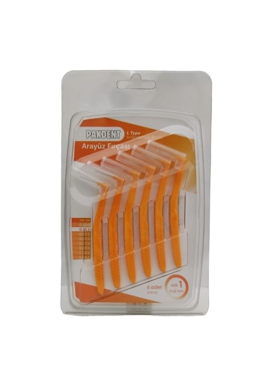 Pakdent Arayüz Fırçası L Tipi 0,45 Mm 6 Lı Turuncu