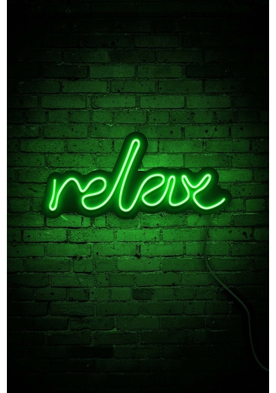 Relax Neon Led Duvar Aydınlatması & Dekoru & Gece Lambası Sarı Sarı