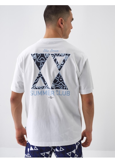 Xint Beyaz Pamuk Dokulu Regular Fit Tişört 502249