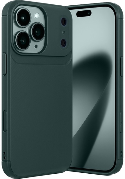 Apple iPhone  Uyumlu  17 Pro Auto Focus Karbon Kapak - Koyu Yeşil