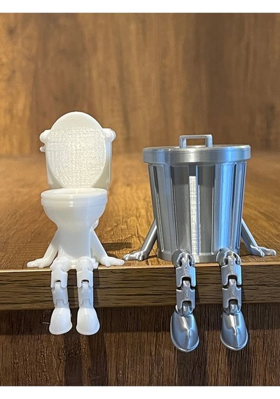 İkili Banyo Dekoratif Figür Seti Klozet Çöp Kovası Diğer