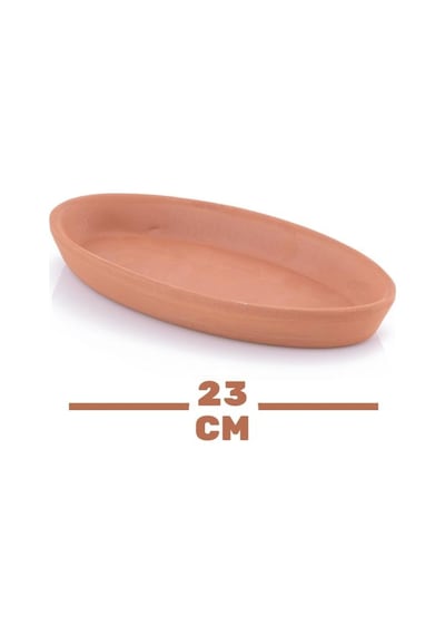Elizi Çömlekleri 2 Adet Toprak Kayık Kase, Kayık Güveç Fırın Kabı 2 Li Set Küçük Boy 23x12cm Toprak