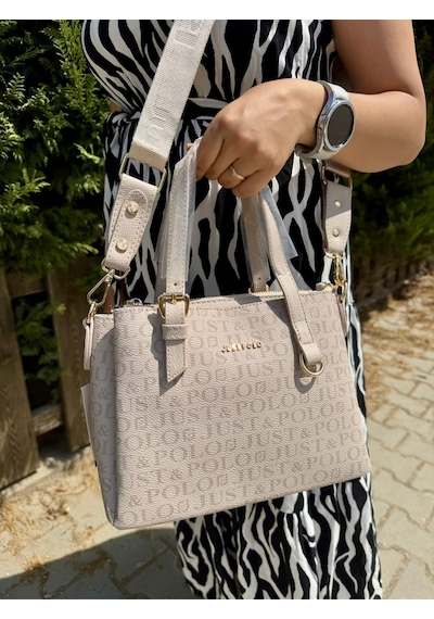 Just Polo Kadın Taş Ters Kilit Çıtçıt Kapama Arkası Cepli El Çantası 2055mh