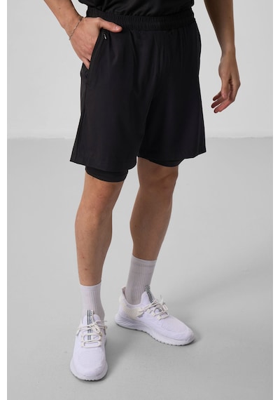 Tommy Life Siyah Polyester İnce Yumuşak Standart Fit Erkek Taytlı Şort - 81287 Siyah
