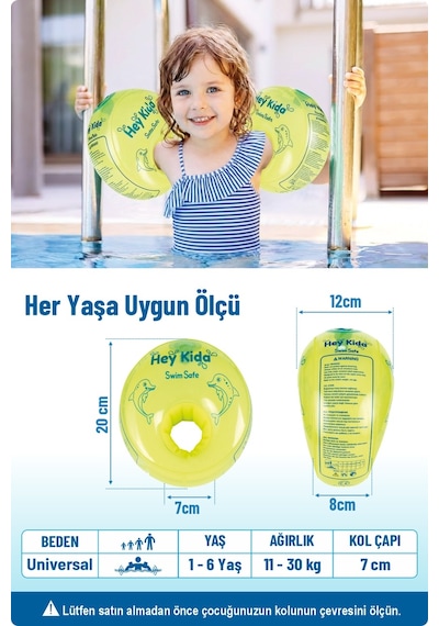 Heykida Swim Safe Yüzme Yardımcısı Deniz Kolluğu 1-6 Yaş