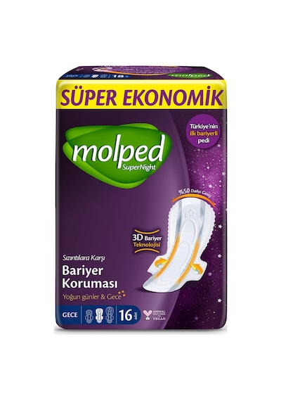 Molped Süper Night Süper Ekonomik Gece 16'lı 4'li Avantaj Paketi Mıchu