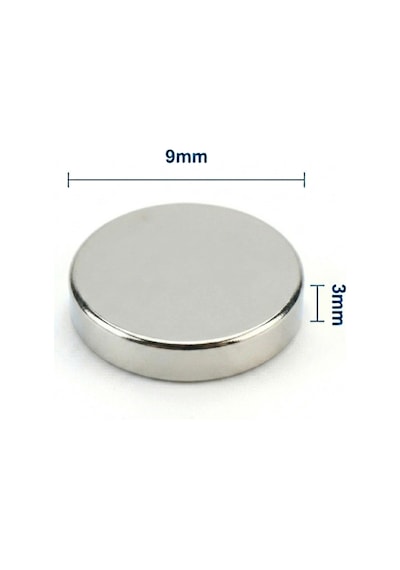 100 Adet - 9x3 Mm Neodyum Mıknatıs Neodim Magnet Yuvarlak