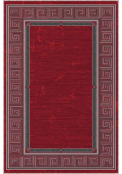 Bordo Karabağ Kaymaz Tabanlı Makinede Yıkanabilir Halı Ar319n11