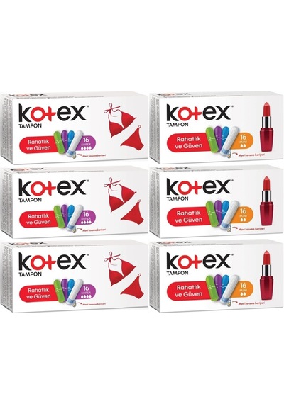Kotex Tampon Süper - Mini 96 Lı Karma Set 6pk 16