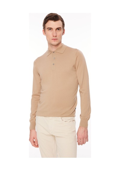 At.p.co Polo Yaka Slim Fit Açık Kahve Erkek Kazak A274a08emp- Açık Kahverengi