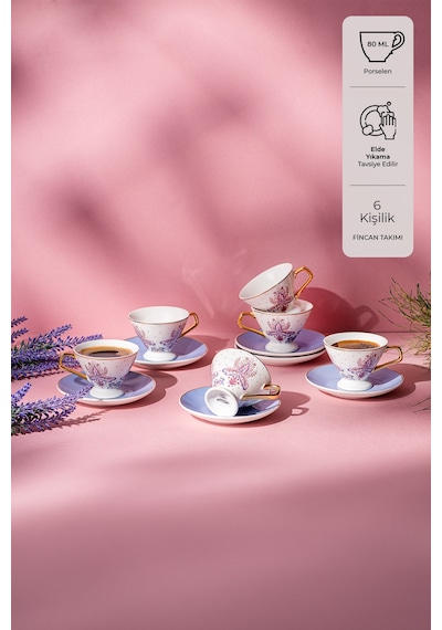 Emsan Arsel 6 Kişilik New Bone Kahve Fincan Takımı 80 Ml Diğer