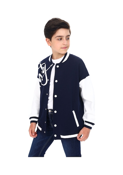 Toontoy Erkek Çocuk Kolej Yaka Çıtçıt Kapama Cepli Düşük Omuz Nakış Baskılı Renk Bloklu Örme Hırka - 2 İplik Şardonlu Lacivert Toontoy Erkek Çocuk Kolej Yaka Çıtçıt Kapama Cepli Düşük Omuz Nakış Baskılı Renk Bloklu Örme Hırka - 2 İplik Şardonlu Lacivert