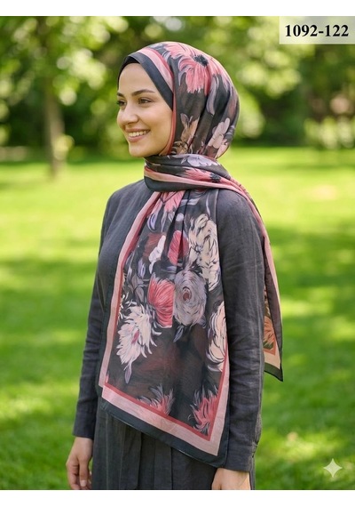 Velscarfs Soft Pamuk Şal Siyah 1092-122 Çok Renkli