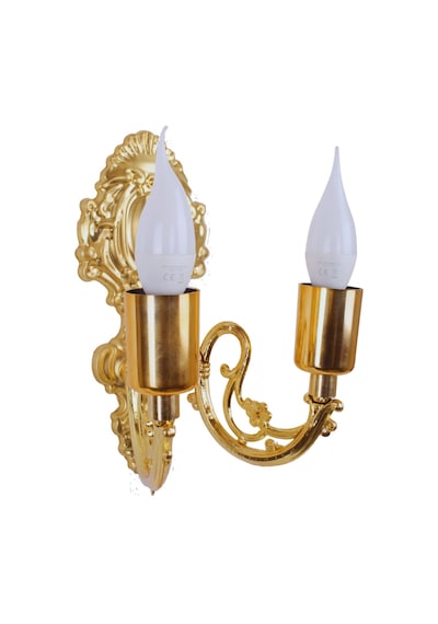 Metal Gold Kaplama Duvar Aplik İki Kollu Klasik Saray Model Ap000 Gold