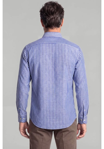 Bisse Regular Fit Erkek Uzun Kol Keten Lacivert Gömlek Gmktn250002 36 K.mavi