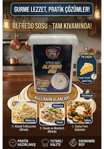Alfredo Sos 1000 Gr Makarna Sosu Toz Parmesan Lezzeti