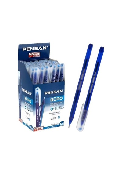 Pensan Büro 2270 Tükenmez Kalem, 1.0 Mm Medium Uç, 3 Renk Seti, 150 Adet 50 Siyah + 50 Mavi + 50 Kırmızı Genel
