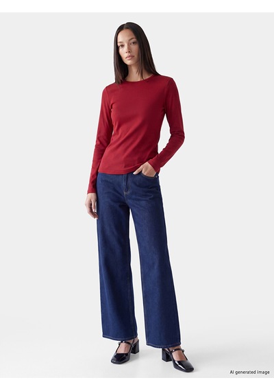 Lcw Everyday Bordo Bisiklet Yaka Kadın Body