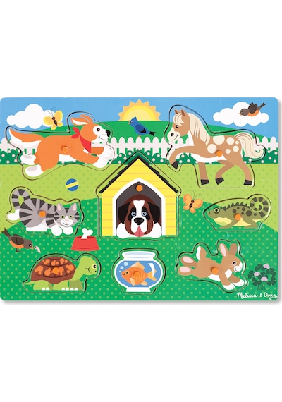 Melissa And Doug Ahşap Tutmalı Yapboz Evcil Hayvanlar