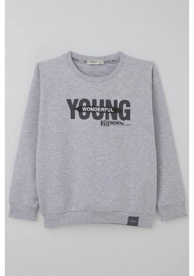 Breeze Erkek Çocuk Sweatshirt Yazı Baskılı 8-14 Yaş, Açık Gri Melanj Açık Gri Melanj Breeze Erkek Çocuk Sweatshirt Yazı Baskılı 8-14 Yaş, Açık Gri Melanj Açık Gri Melanj