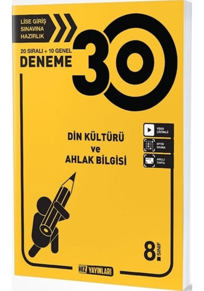 8 Sınıf Din Kültürü 30 Lu Deneme Hız Yayınları