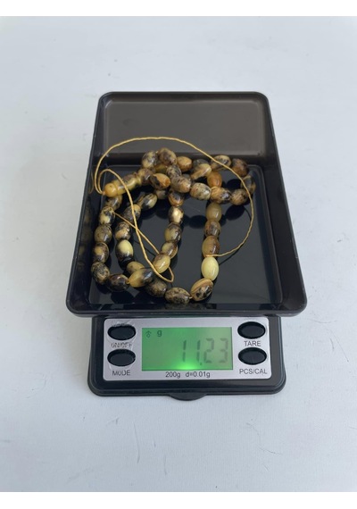 Doğal Kaya Damla Kehribar Tesbih 45lik 9,1x6,6mm 11,20 Gram