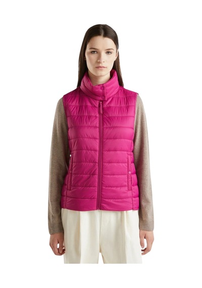 United Colors of Benetton Kadın Recycled Polyester Dolgulu Pufa Yelek Fuşya