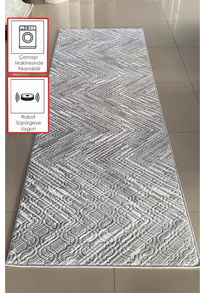 Lüle Halı Delüx Kaymaz Taban Halı Yolluk Gri Renk, Dlx7050
