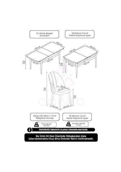 Canisa Edaf Serisi 80x132 Açılabilir Beyaz Mutfak Masa Takımı 6 Antrasit Sandalye Krom Detay Masa Beyaz Sandalye Siyah Krom Ayak Canisa Edaf Serisi 80x132 Açılabilir Beyaz Mutfak Masa Takımı 6 Antrasit Sandalye Krom Detay Masa Beyaz Sandalye Siyah Krom Ayak
