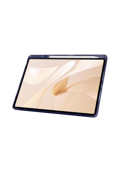 Huawei Matepad 12x İle Uyumlu Kalem Bölmeli Standlı Kılıf + Ekran Koruyucu + Kalem 3'lü Set - Siyah
