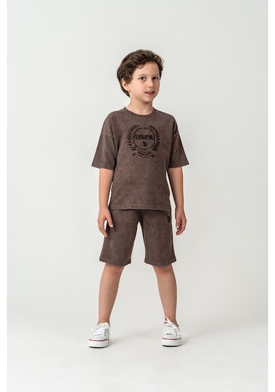 U.S. Polo Assn. U.s. Polo Assn Erkek Çocuk Bermuda 2'li Takım Çikolata-2530 Kahverengi